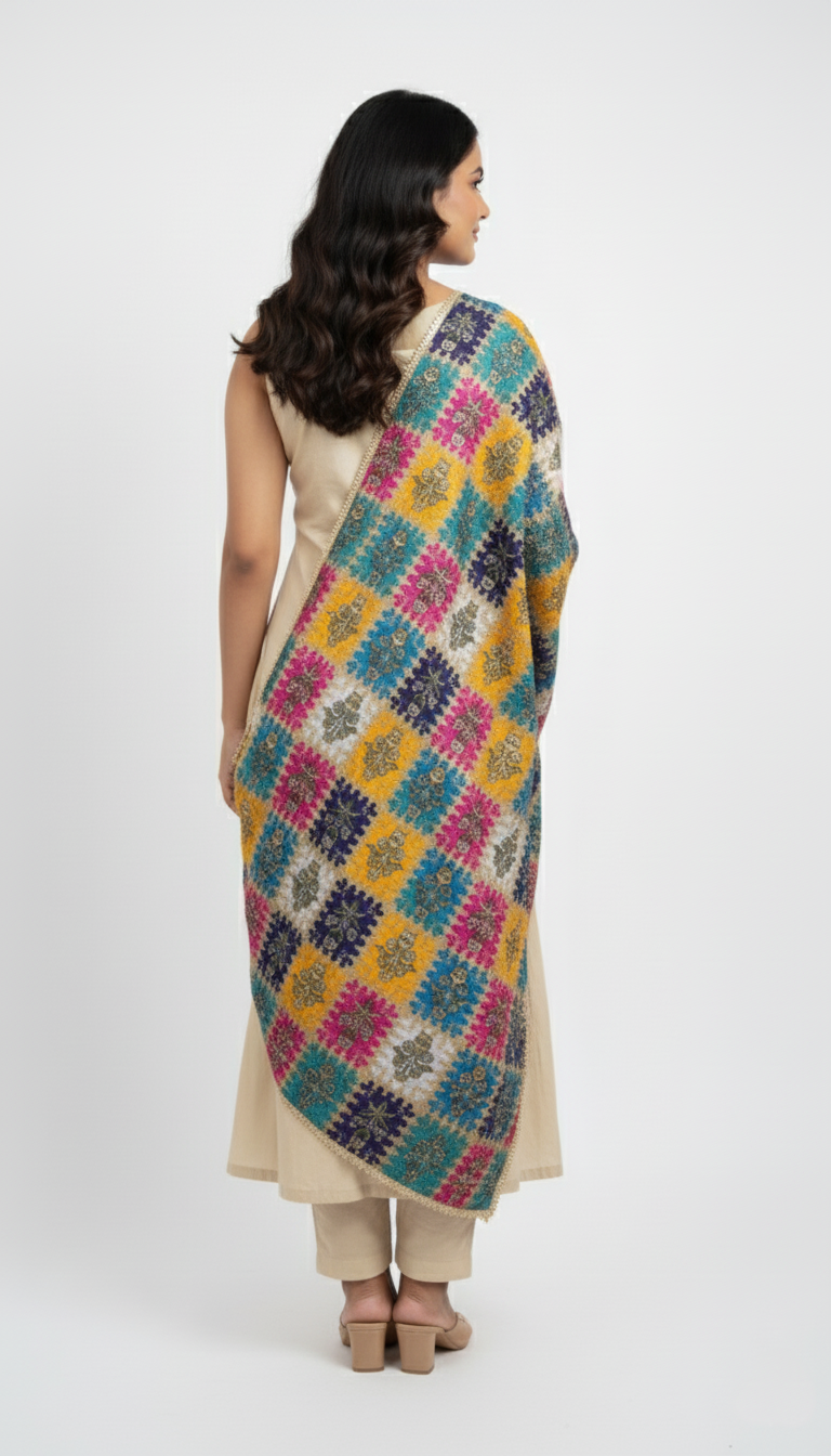 Chinon Print Multicolored Dupatta