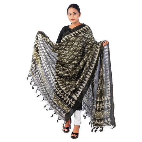 Elegant Art Silk Printed Dupatta with Tassels
