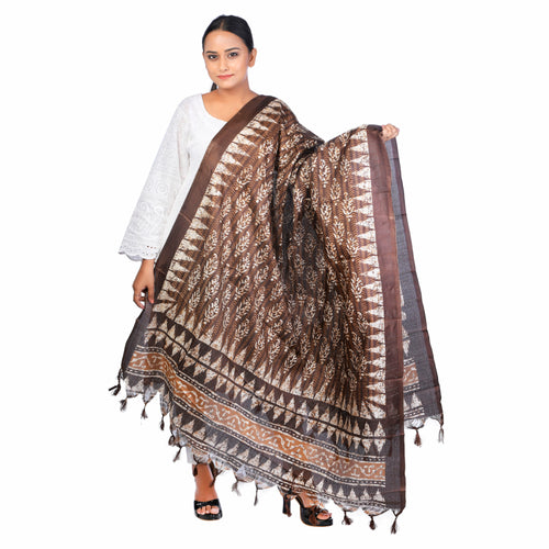 Elegant Art Silk Printed Dupatta with Tassels