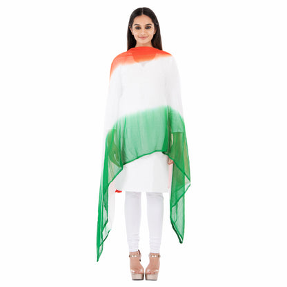 Elegant Tri-Color Chiffon Dupatta (Tiranga Dupatta)