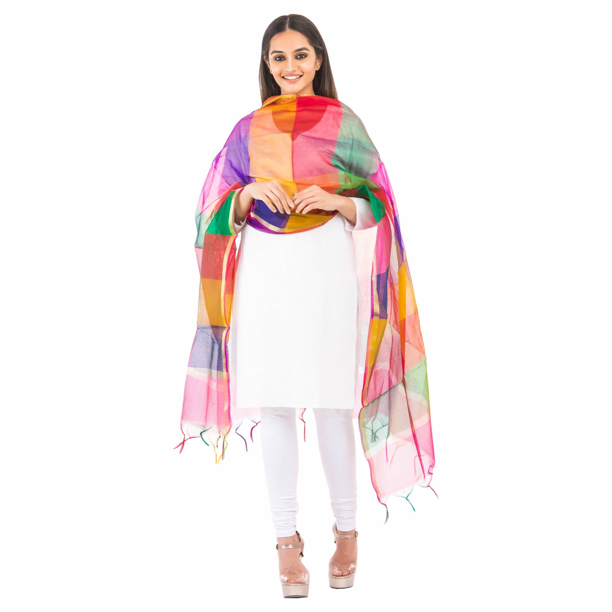 Multicolor Geometric Patterned Dupatta