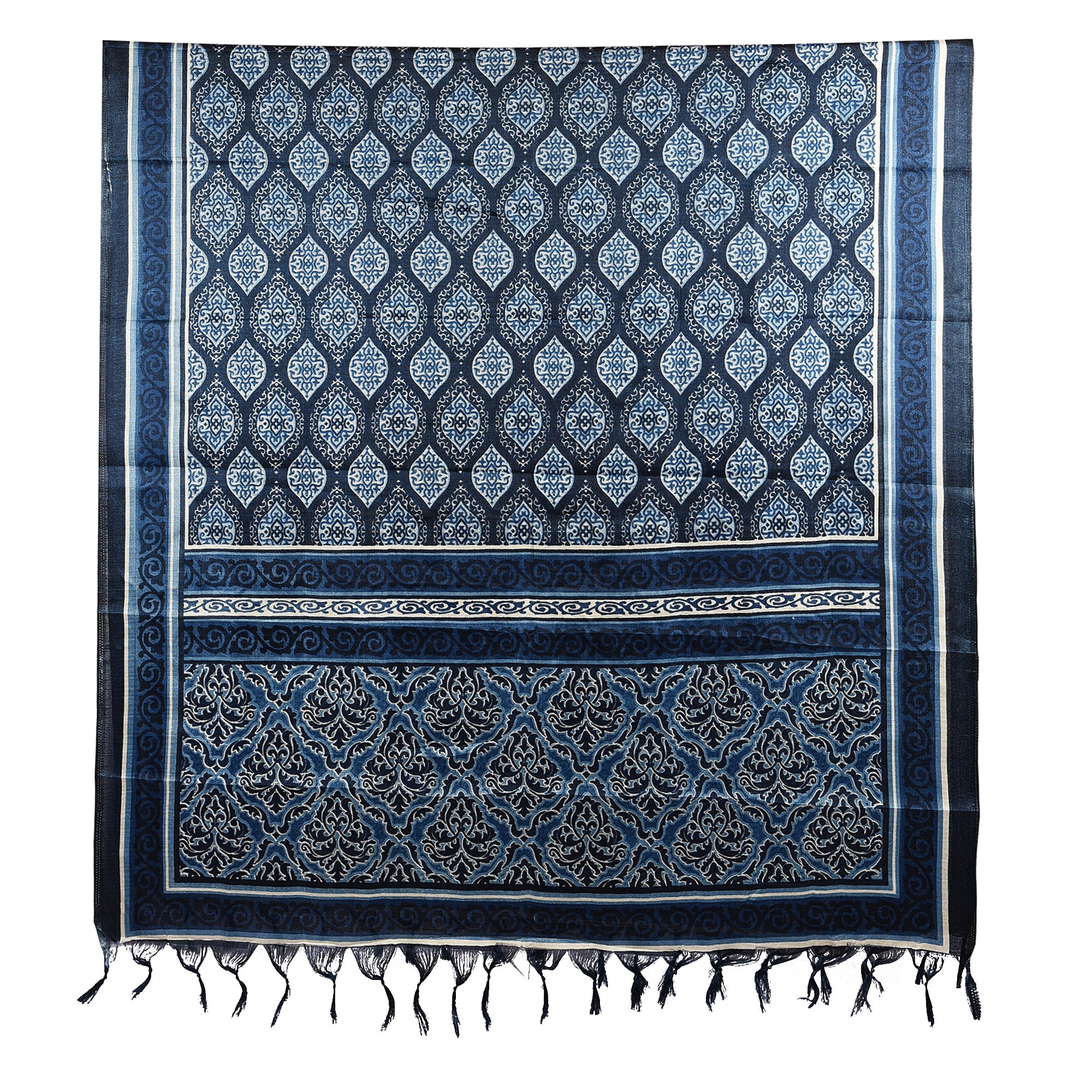 Elegant Art Silk Dupatta with Tassels on Both Ends