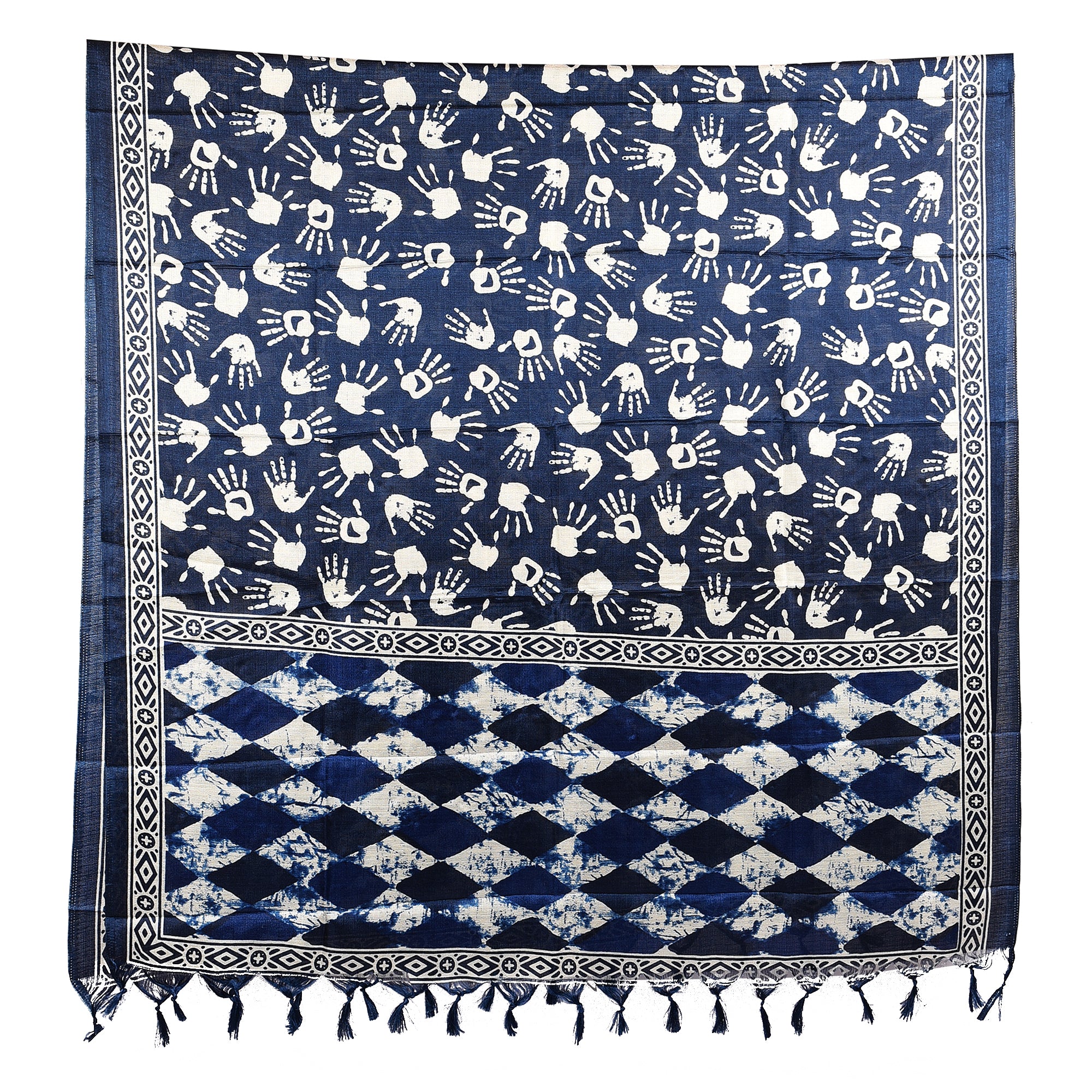 Elegant Art Silk Dupatta with Tassels on Both Ends