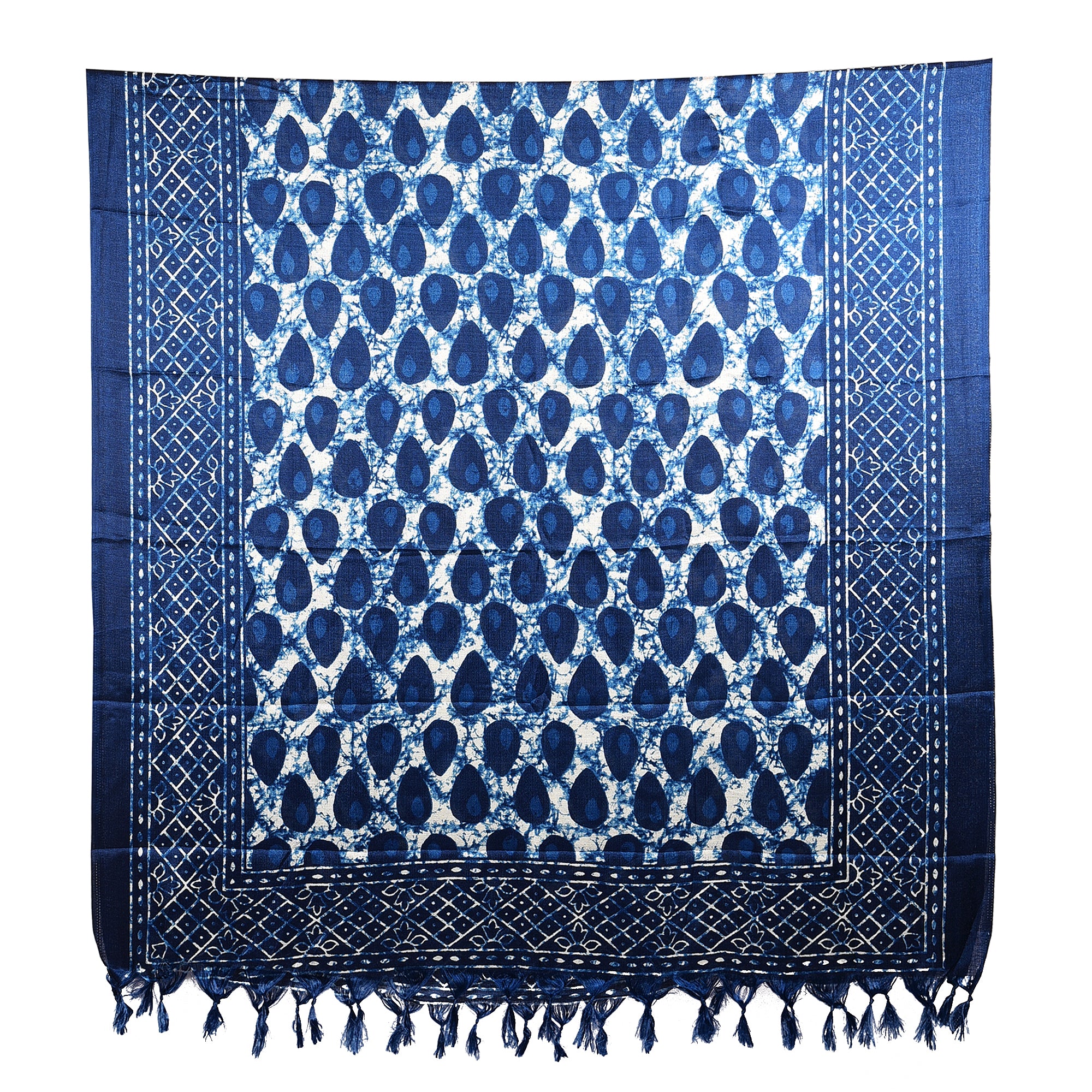 Elegant Art Silk Dupatta with Tassels on Both Ends