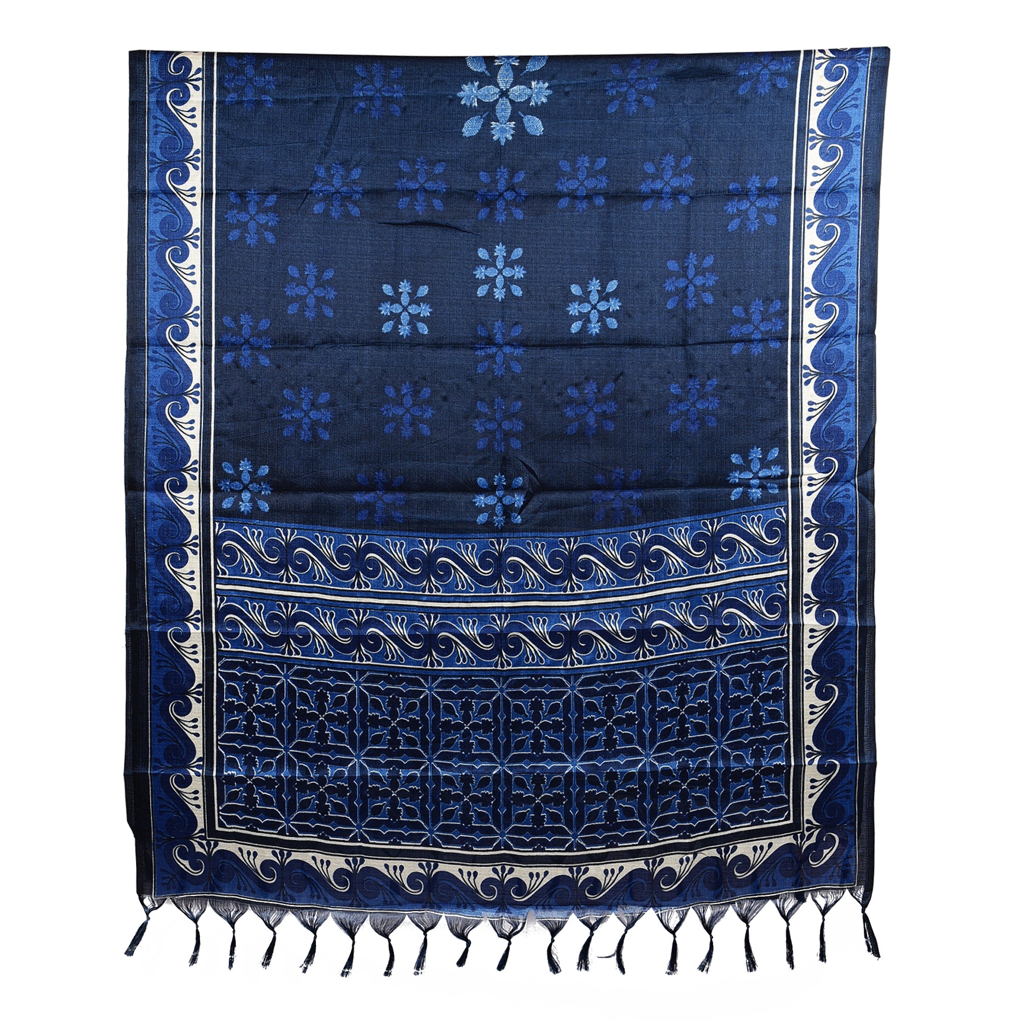 Elegant Art Silk Dupatta with Tassels on Both Ends
