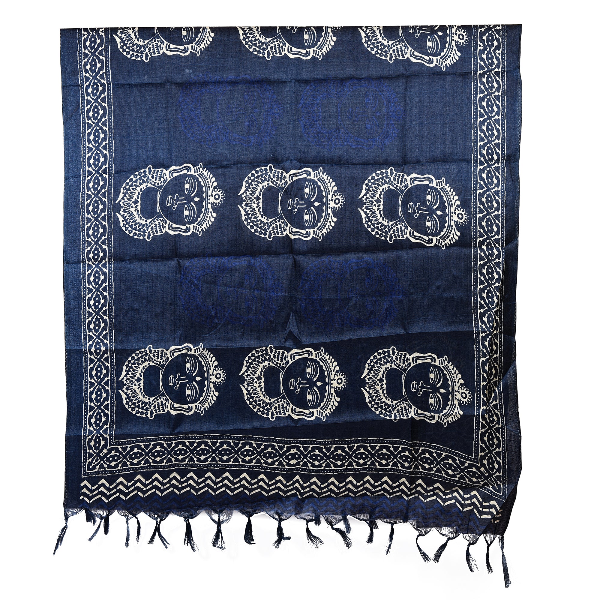Elegant Art Silk Dupatta with Tassels on Both Ends