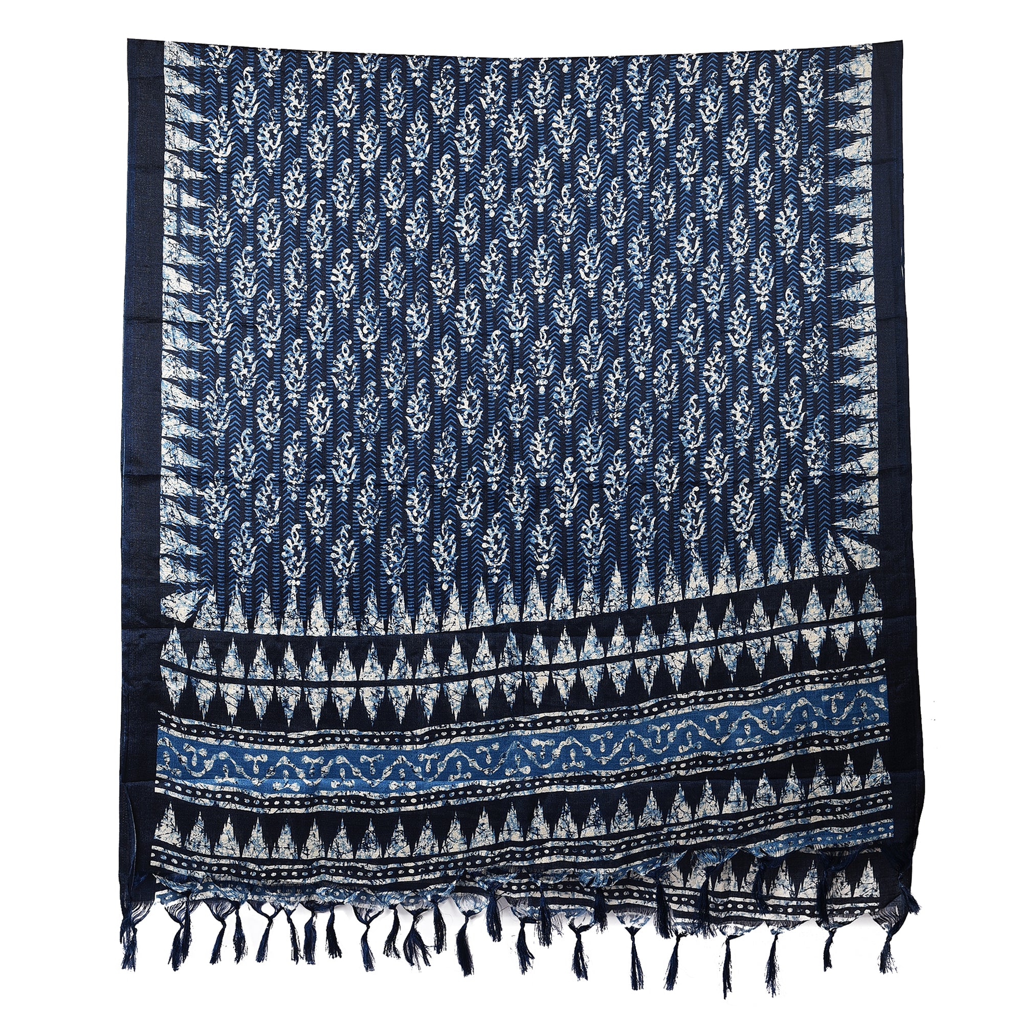Elegant Art Silk Dupatta with Tassels on Both Ends