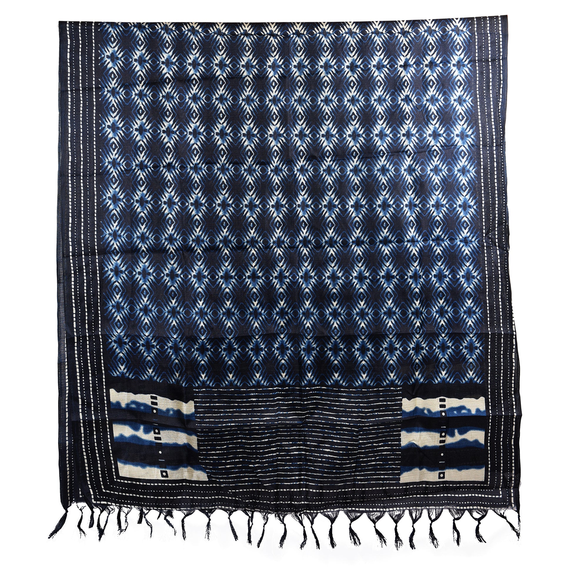 Elegant Art Silk Dupatta with Tassels on Both Ends