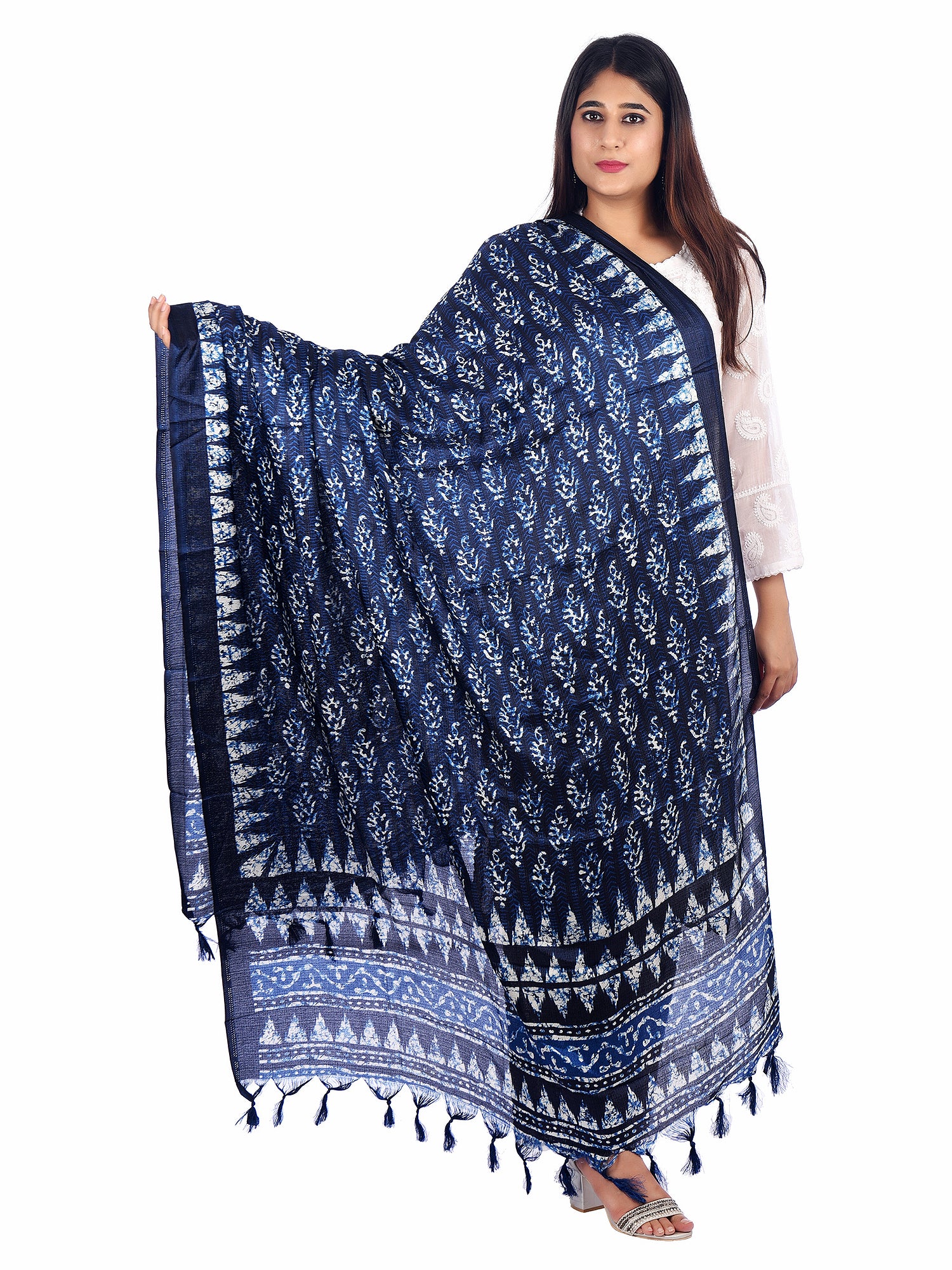 Elegant Art Silk Printed Dupatta with Tassels