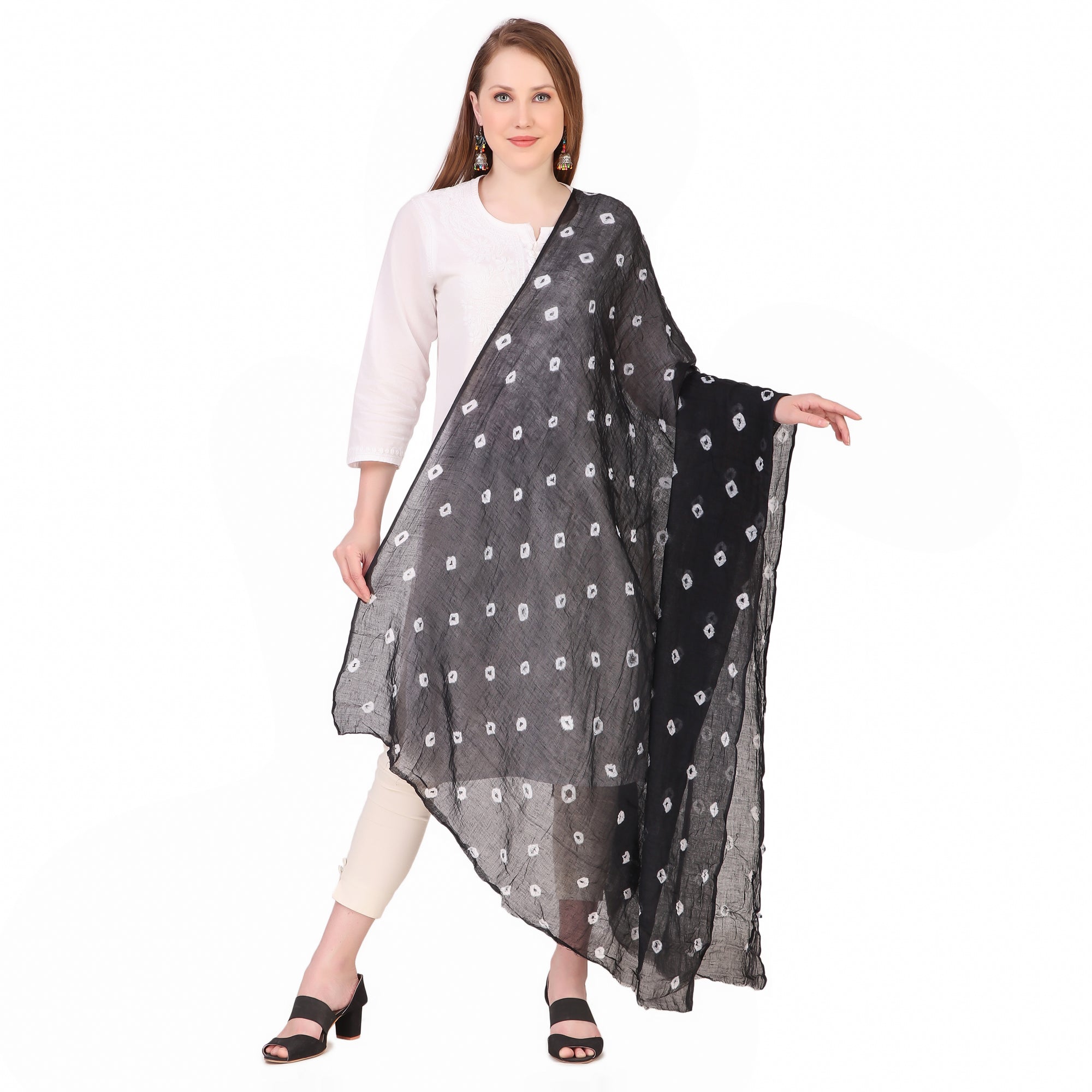 Pure Cotton Bandhani Bandhej Dupatta