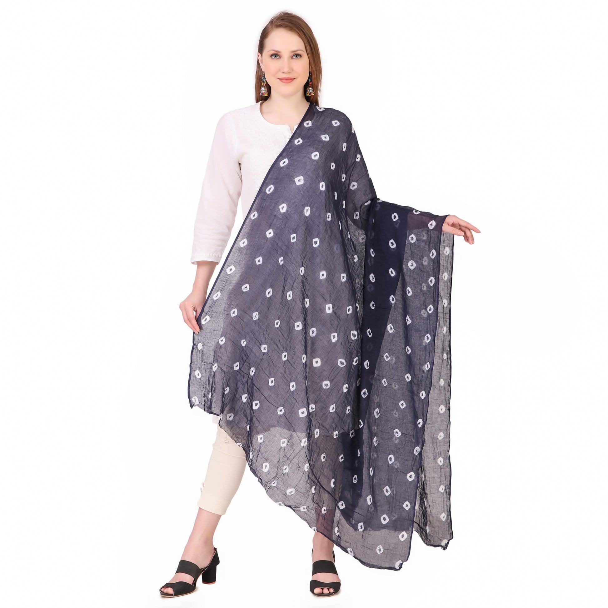 Pure Cotton Bandhani Bandhej Dupatta
