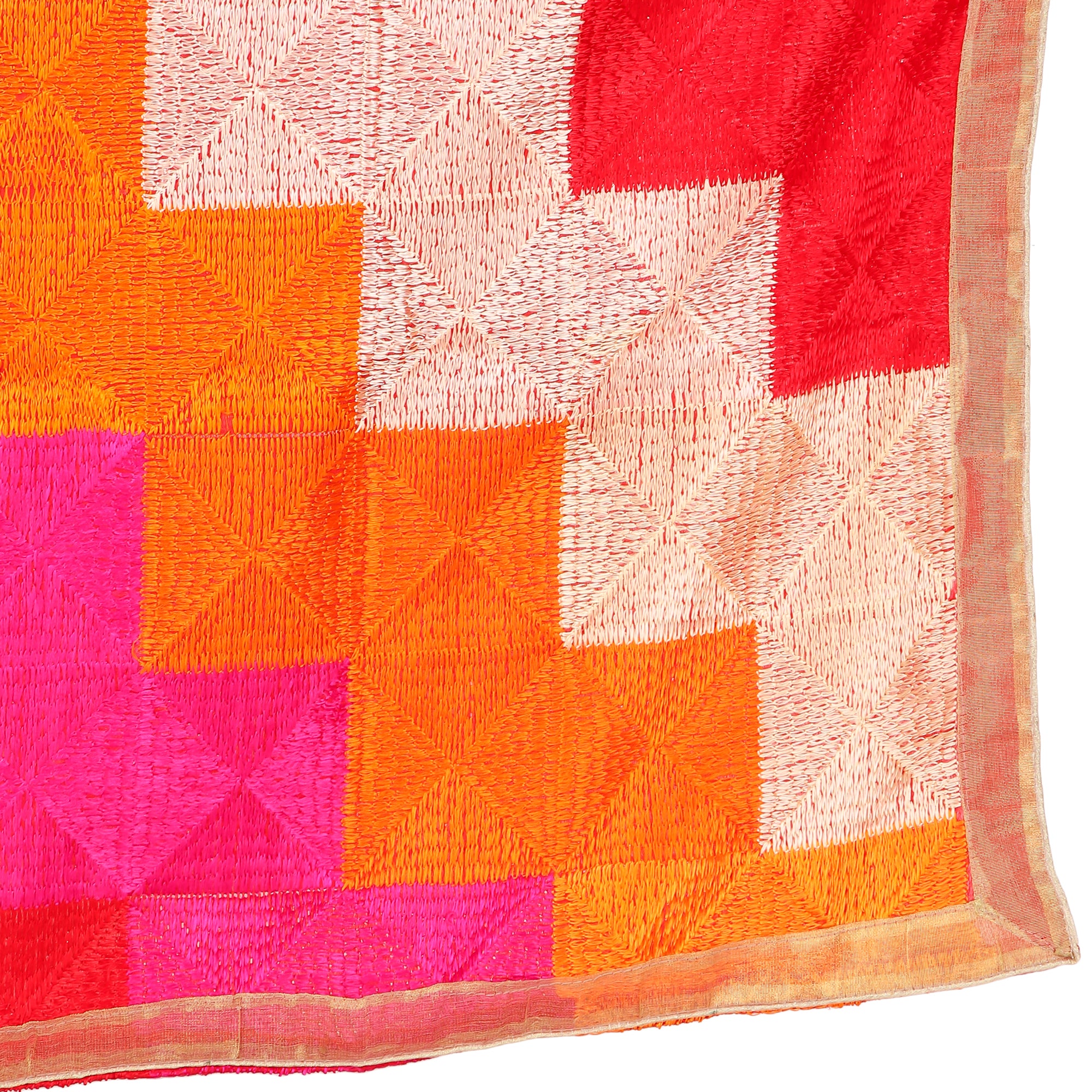 Vibrant Phulkari Chiffon Dupatta