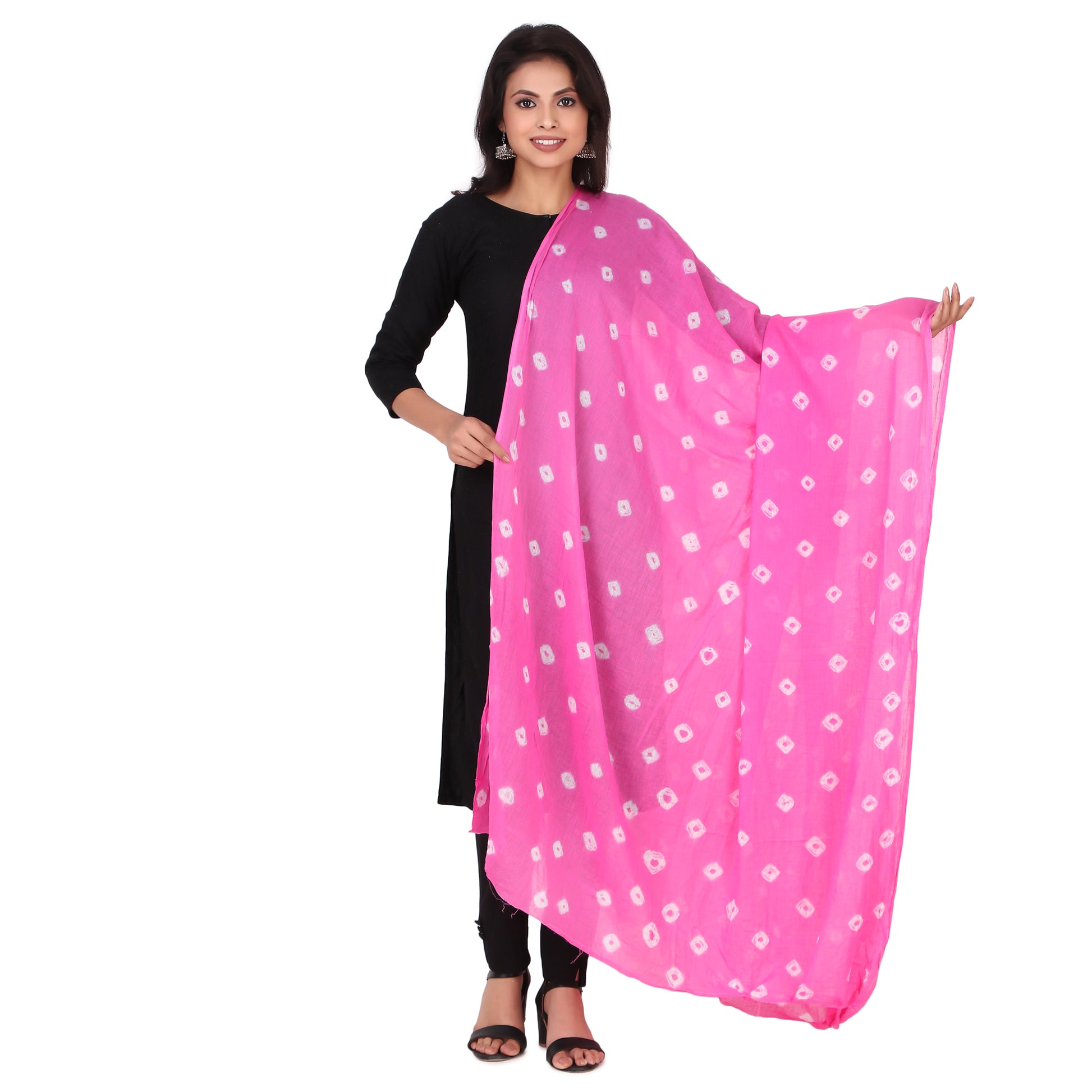 Pure Cotton Bandhani Bandhej Dupatta
