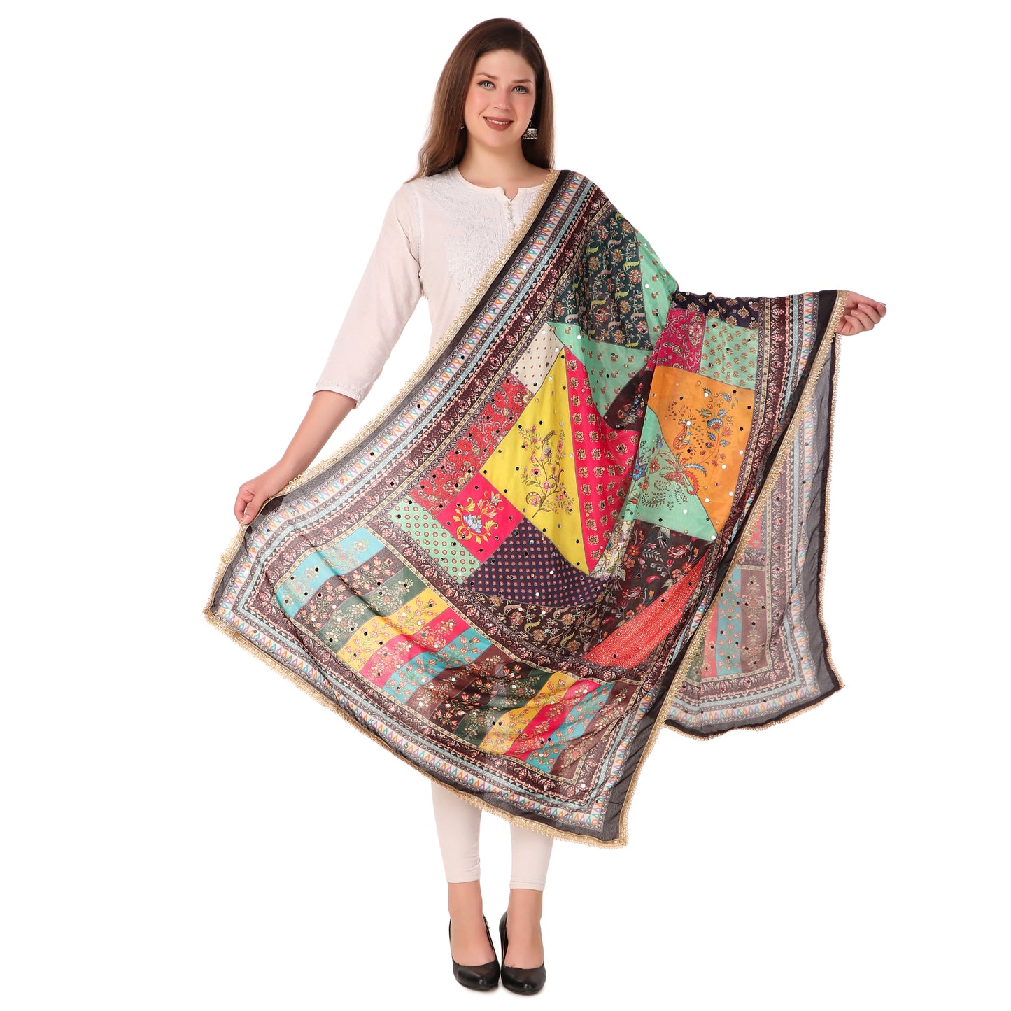 Women's Traditional Multicolor Pakistani Dupatta