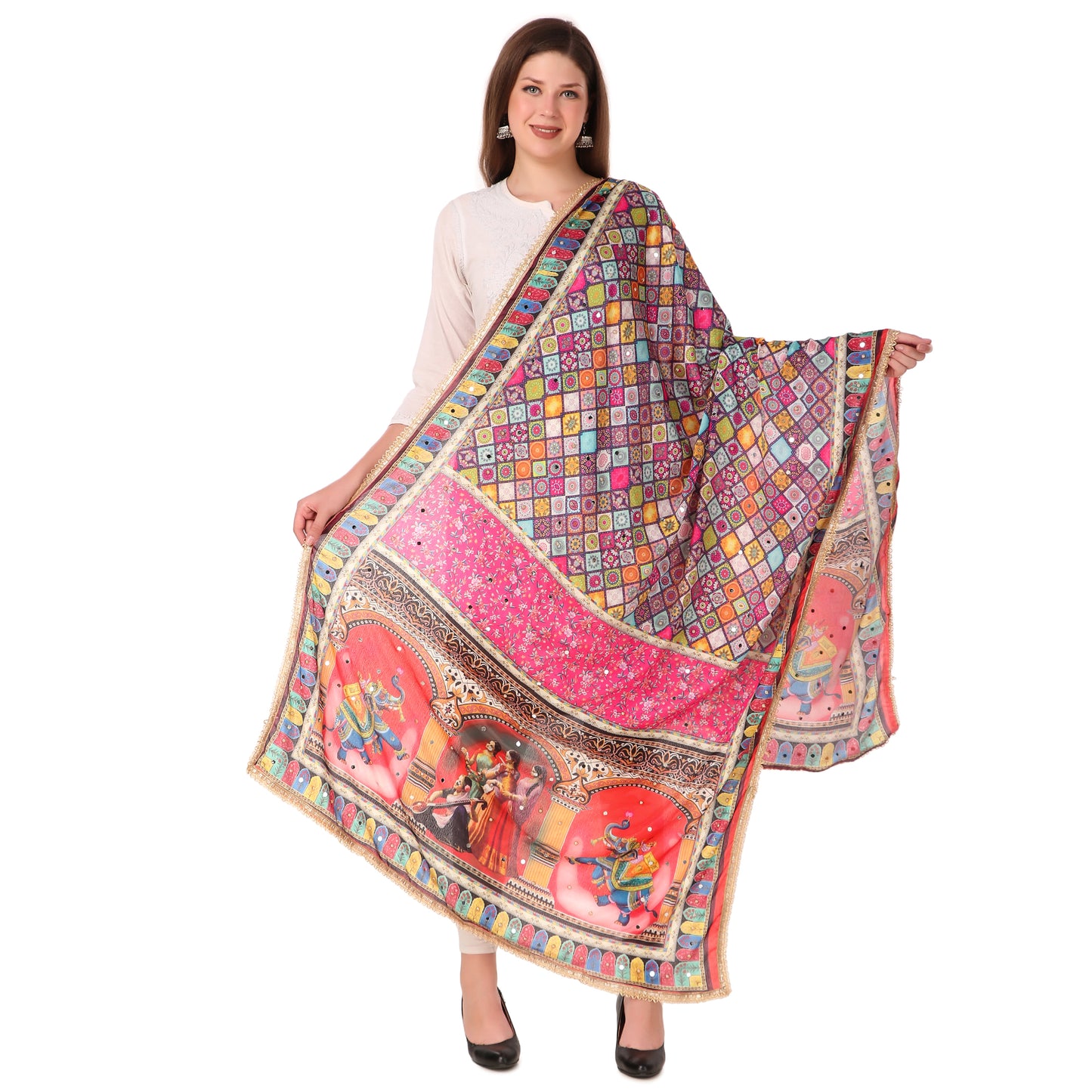 Women's Traditional Multicolor Pakistani Dupatta