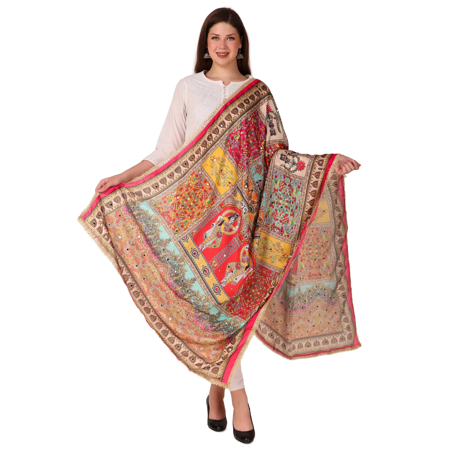 Women's Traditional Multicolor Pakistani Dupatta