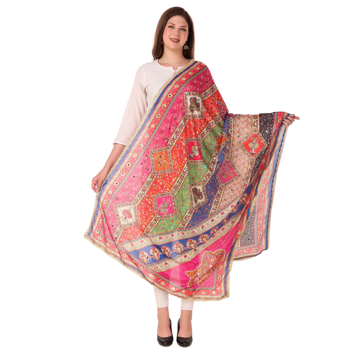 Women's Traditional Multicolor Pakistani Dupatta