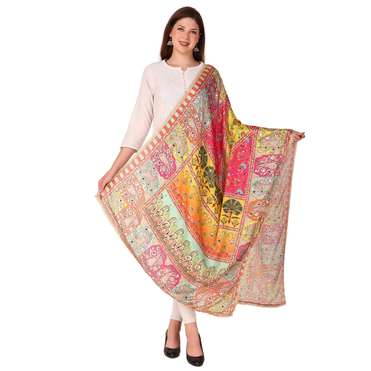 Women's Traditional Multicolor Pakistani Dupatta