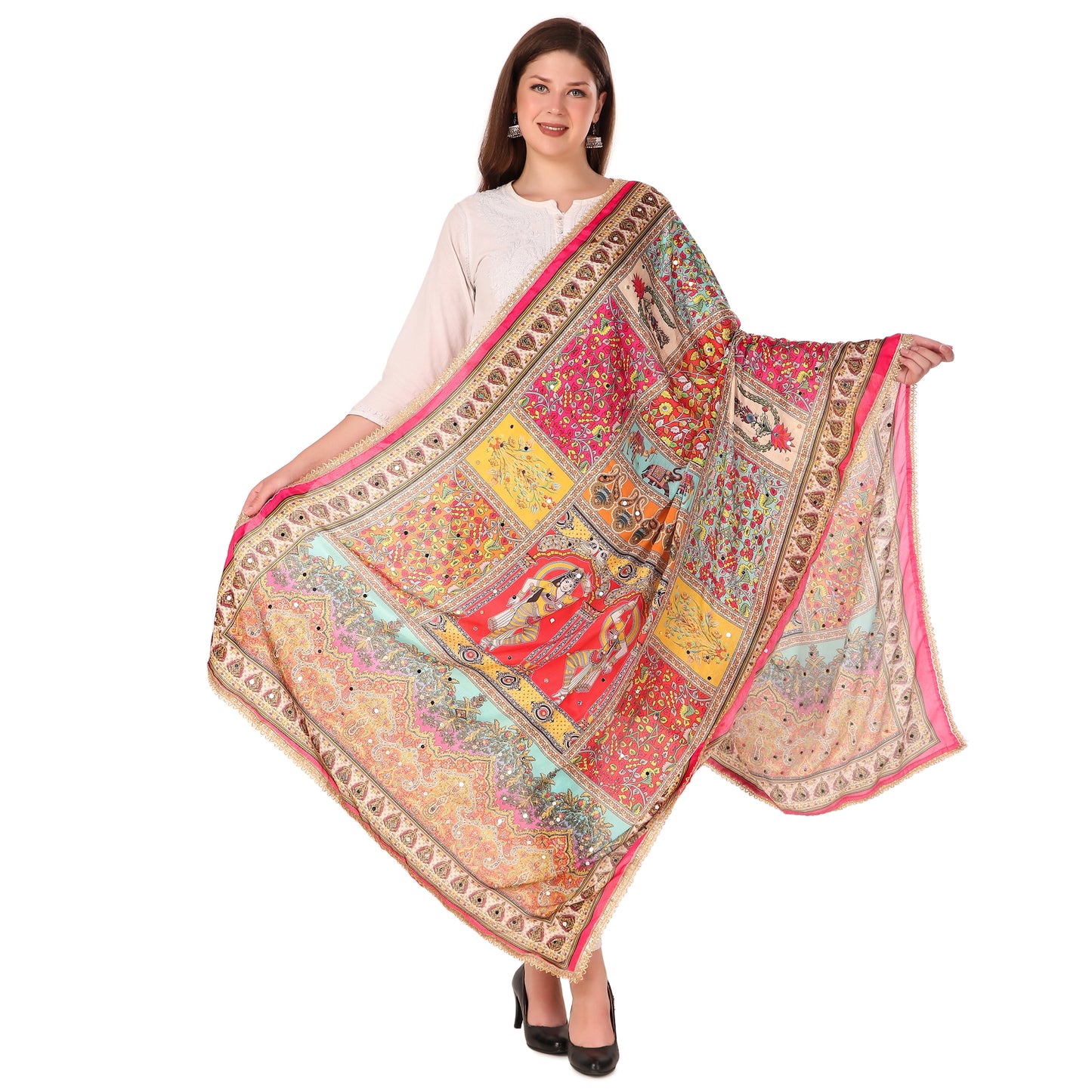 Women's Traditional Multicolor Pakistani Dupatta