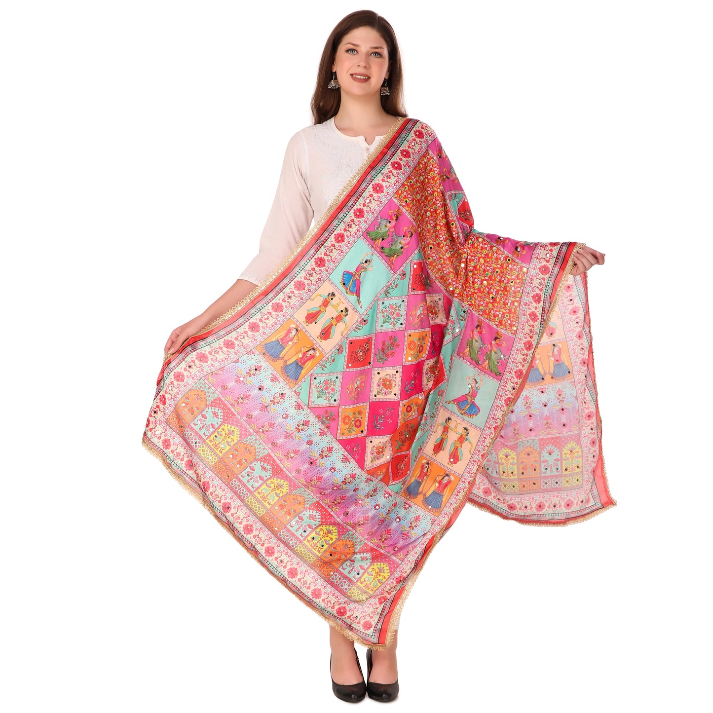 Women's Traditional Multicolor Pakistani Dupatta