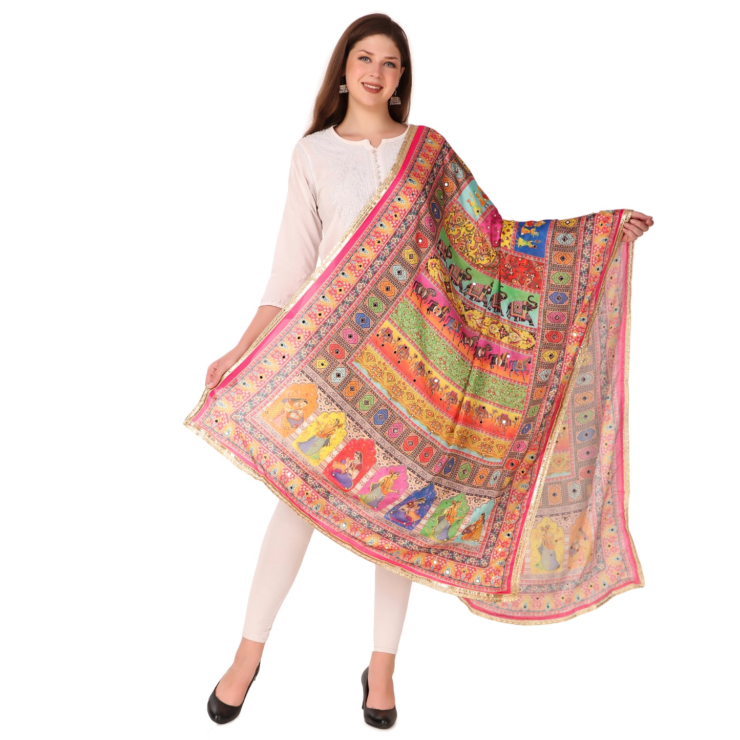 Women's Traditional Multicolor Pakistani Dupatta