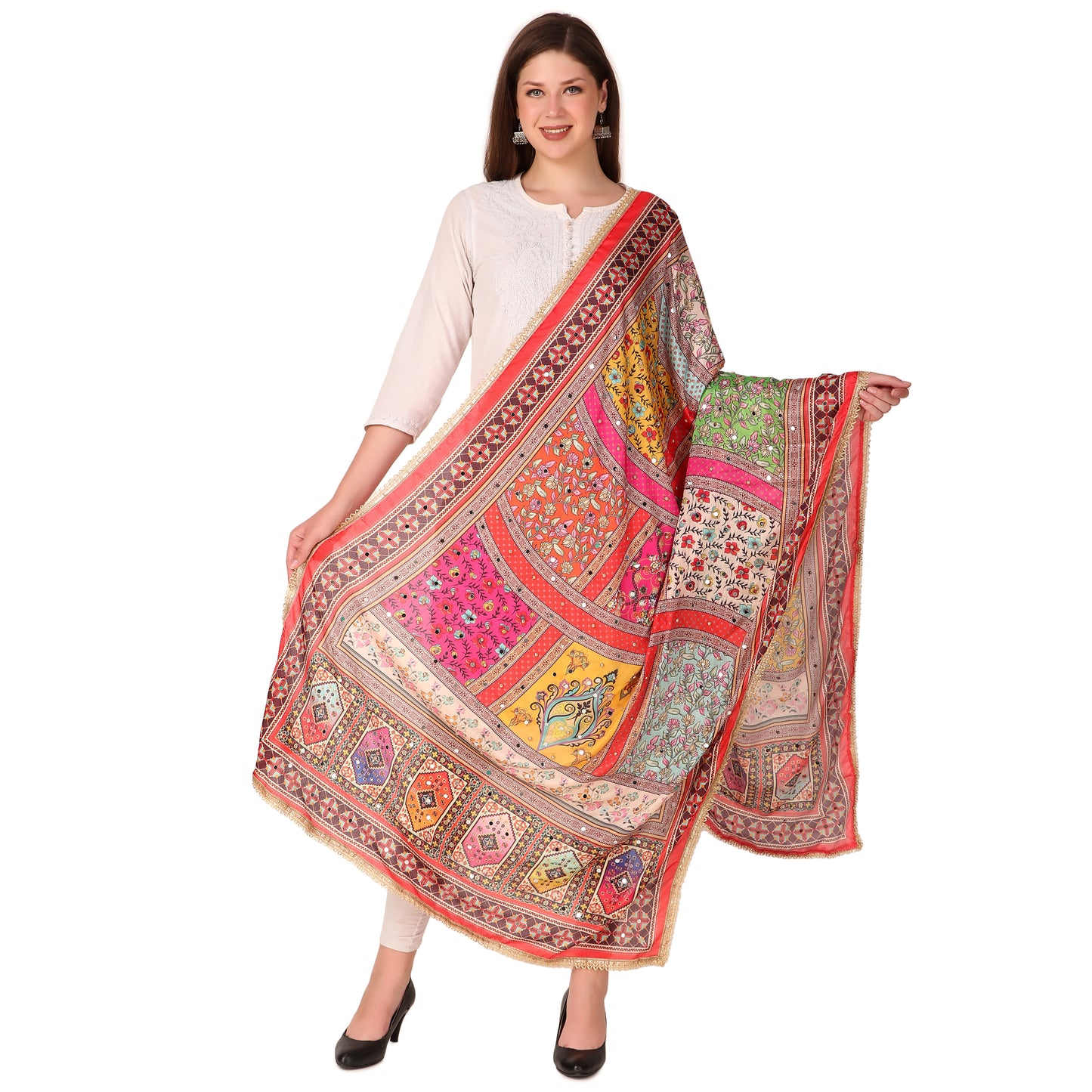 Women's Traditional Multicolor Pakistani Dupatta