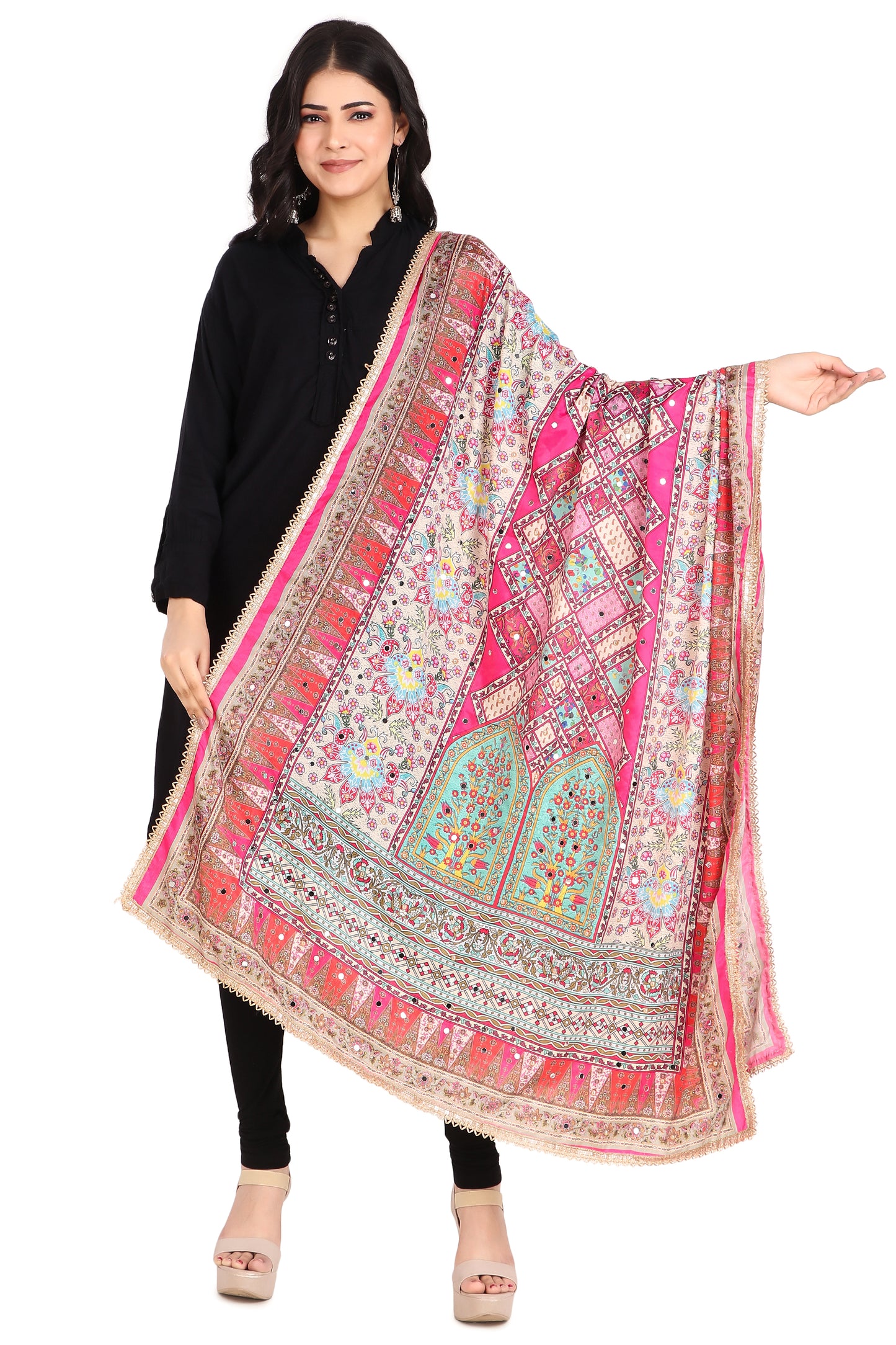 Women's Traditional Multicolor Pakistani Dupatta