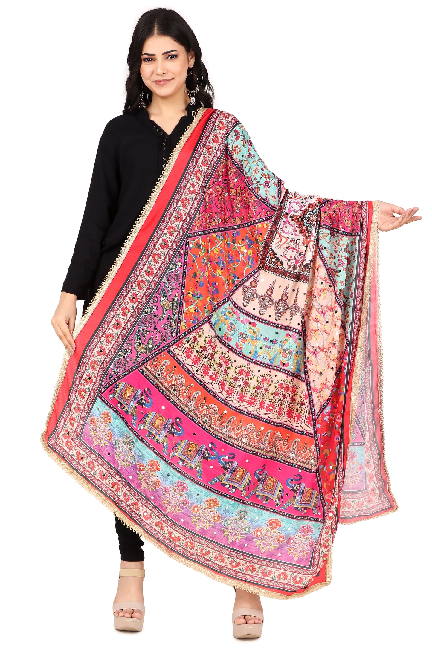 Women's Traditional Multicolor Pakistani Dupatta