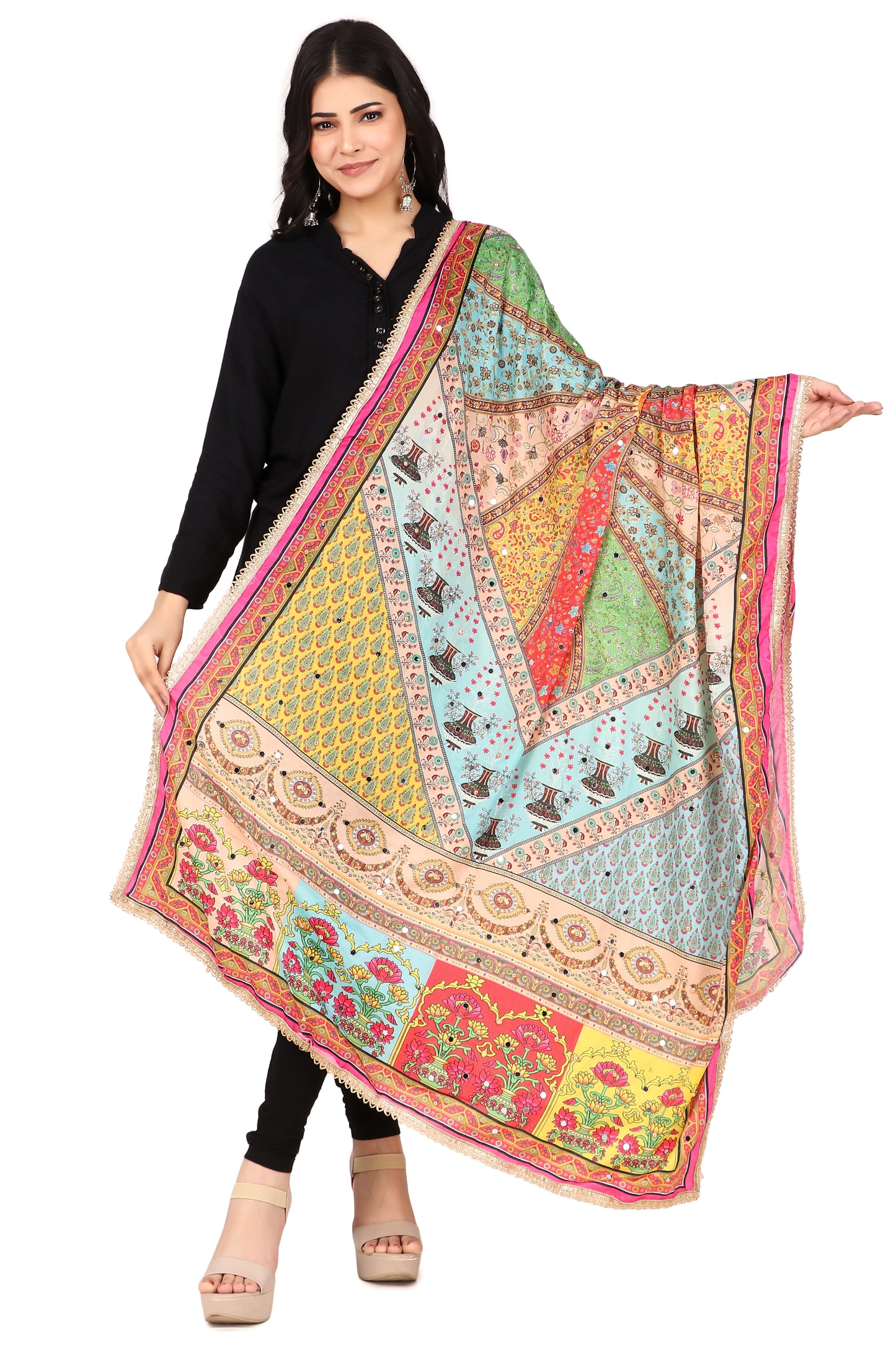 Women's Traditional Multicolor Pakistani Dupatta