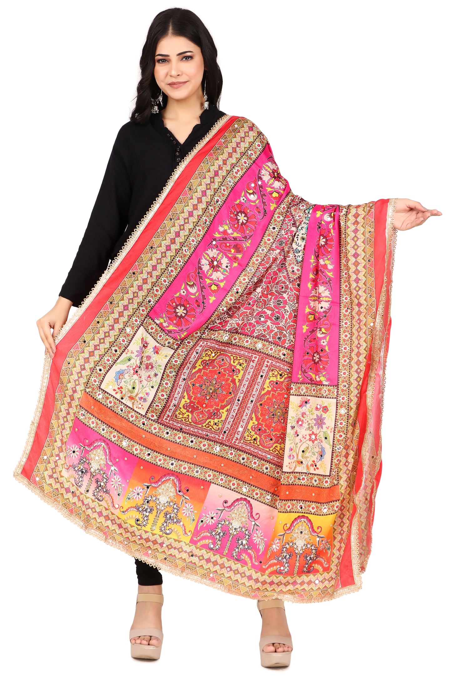 Women's Traditional Multicolor Pakistani Dupatta