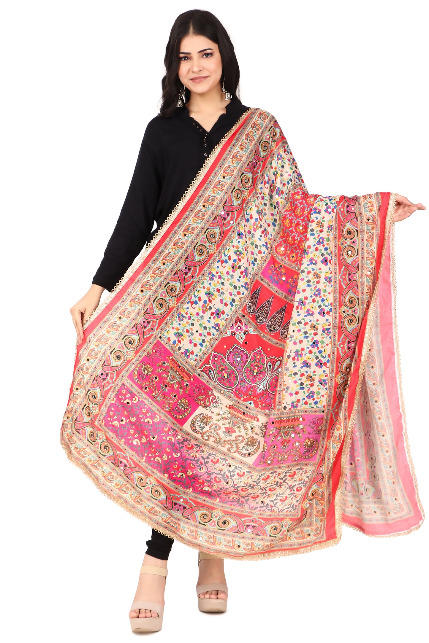 Women's Traditional Multicolor Pakistani Dupatta