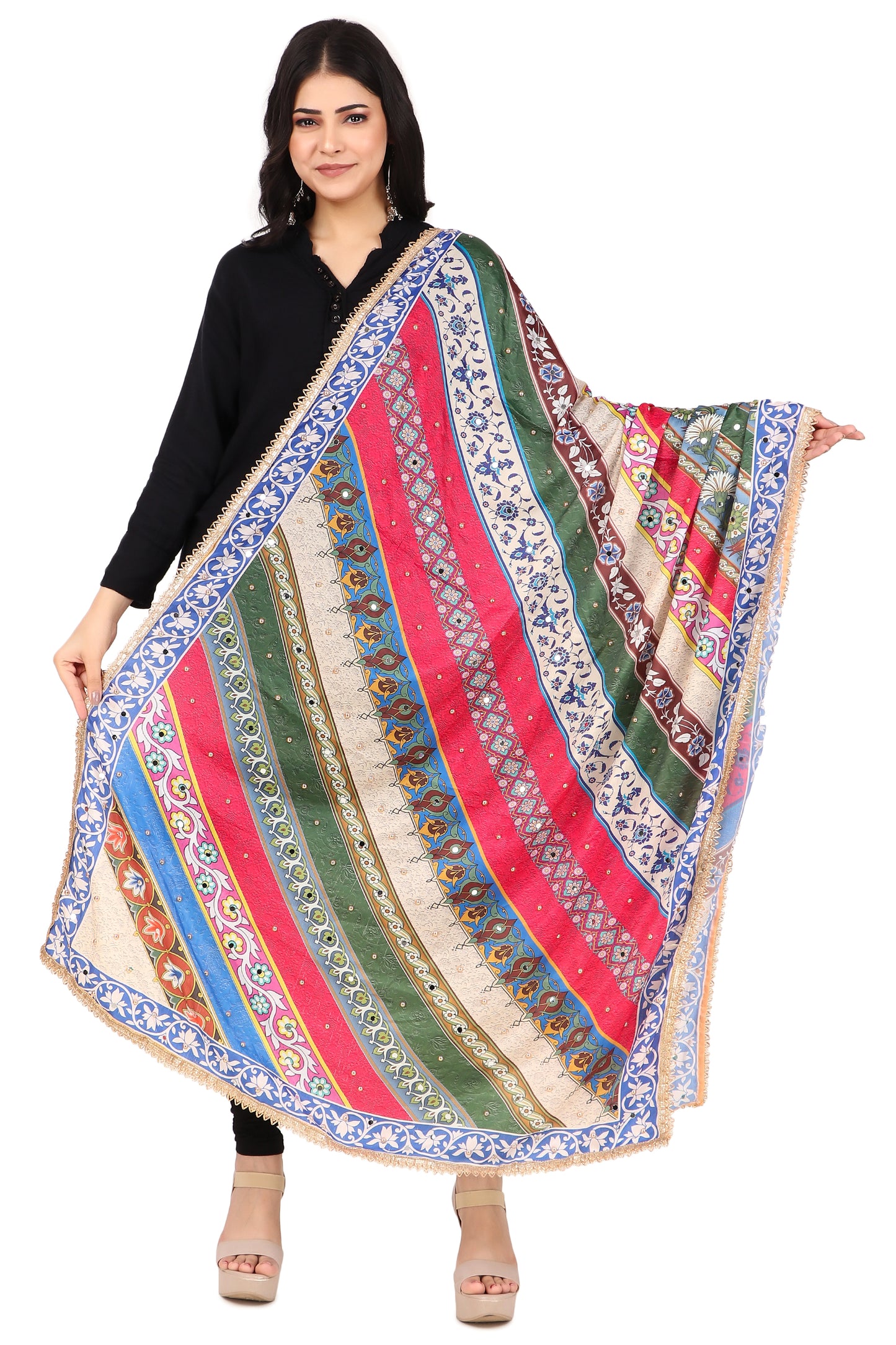 Women's Traditional Multicolor Pakistani Dupatta