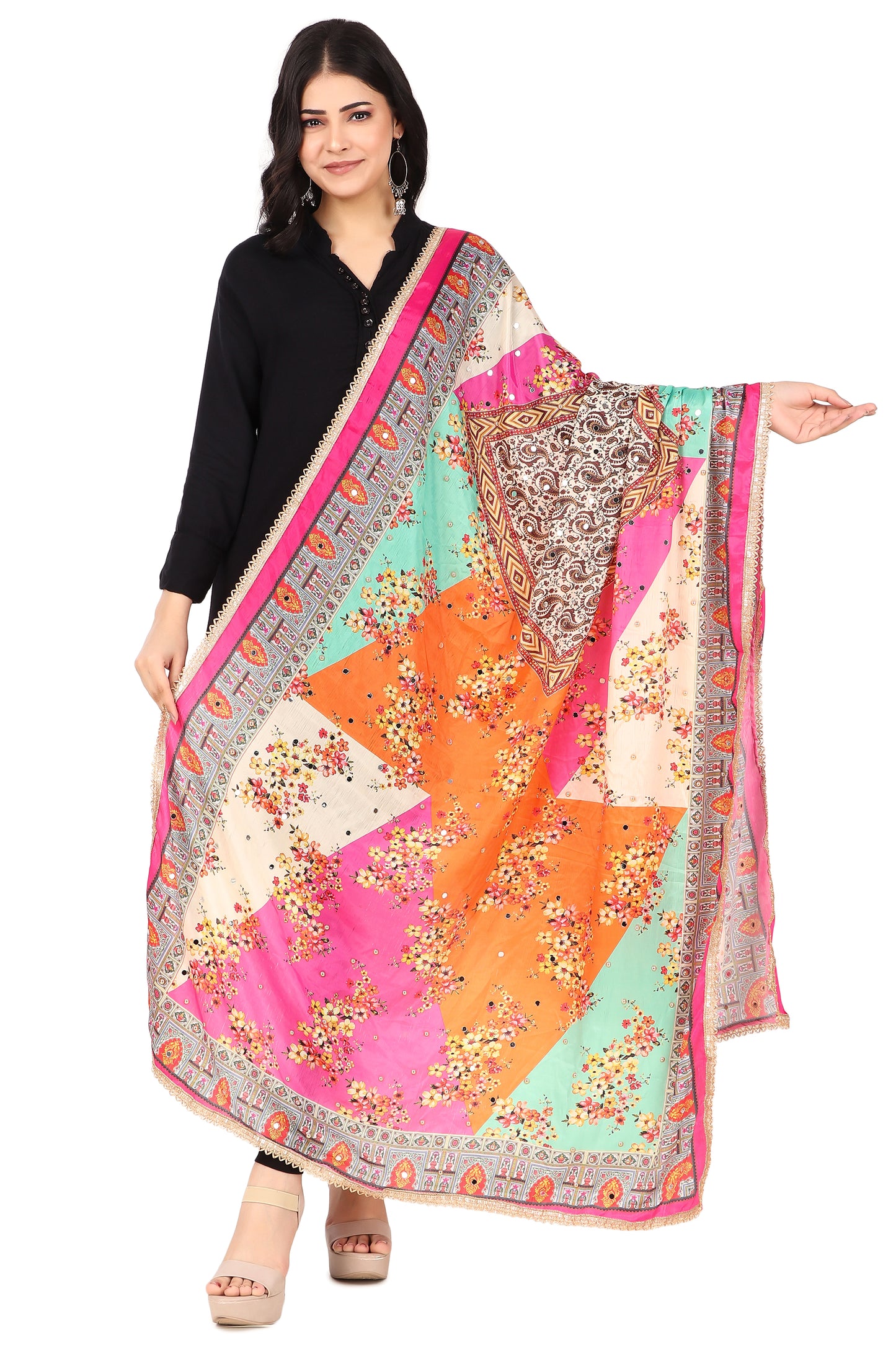 Women's Traditional Multicolor Pakistani Dupatta