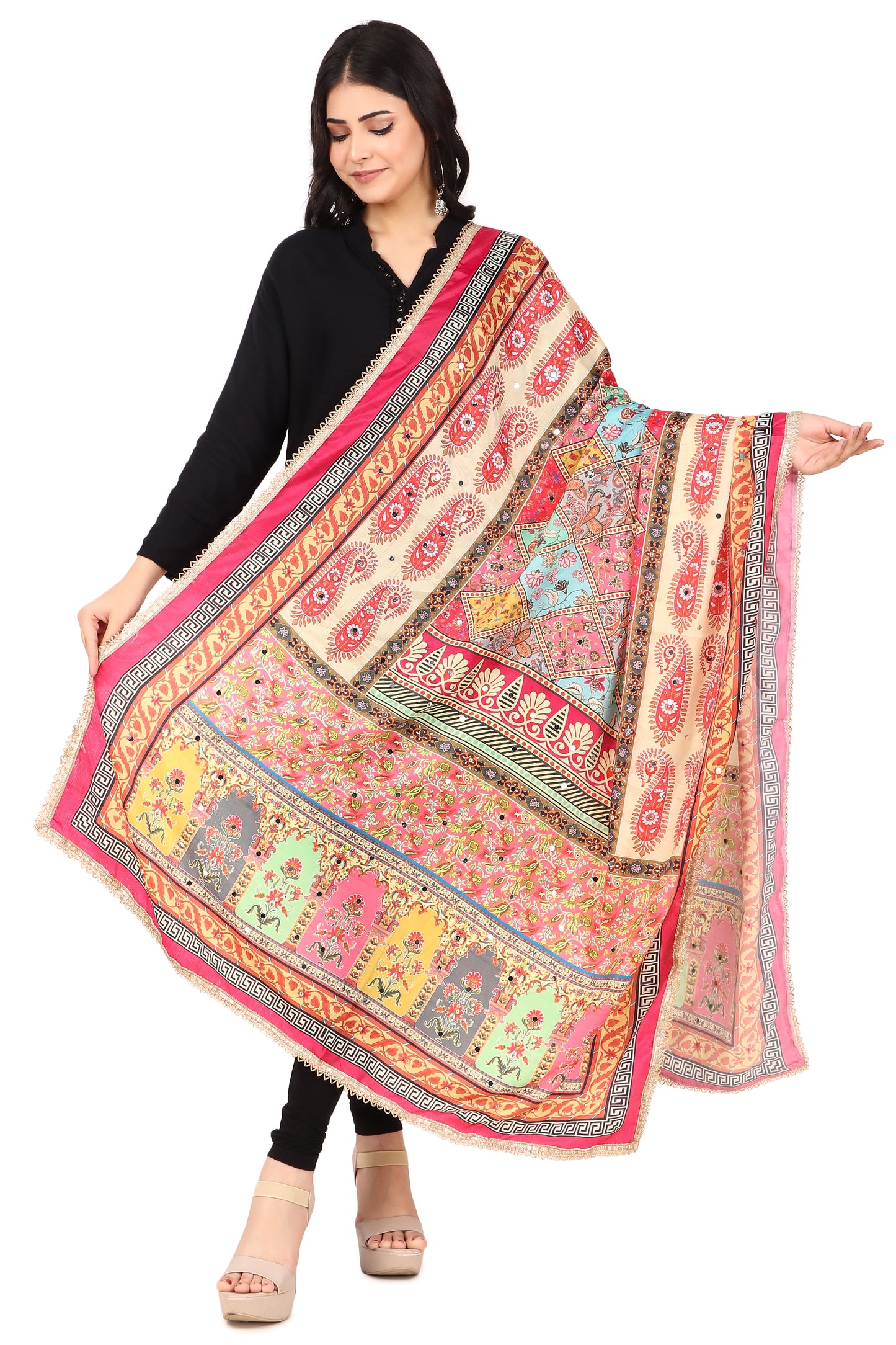 Women's Traditional Multicolor Pakistani Dupatta