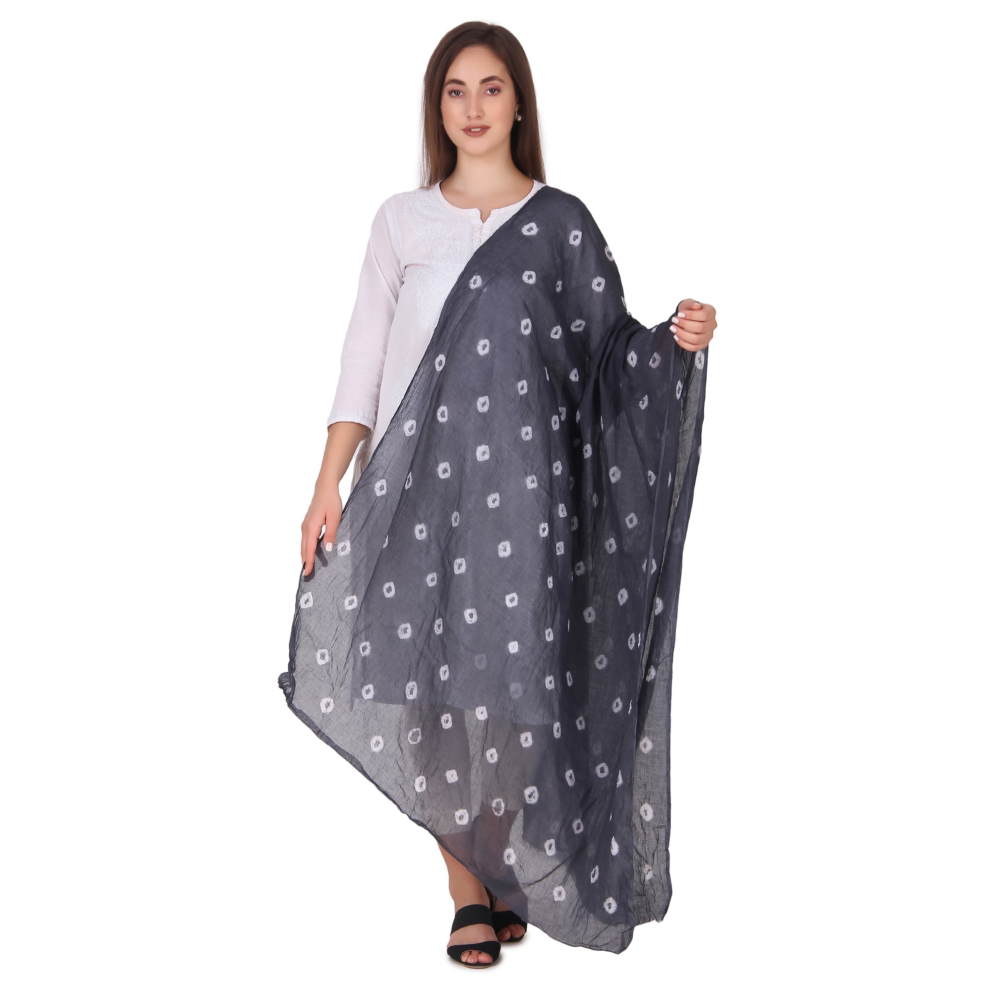 Pure Cotton Bandhani Bandhej Dupatta